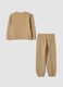 Beige pure cotton tracksuit with crew-neck sweatshirt_1