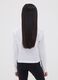 White organic cotton cropped T-shirt with ribbed neckline for girls_1
