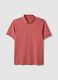 Red Stretch Cotton Blend Polo Regular Fit_4