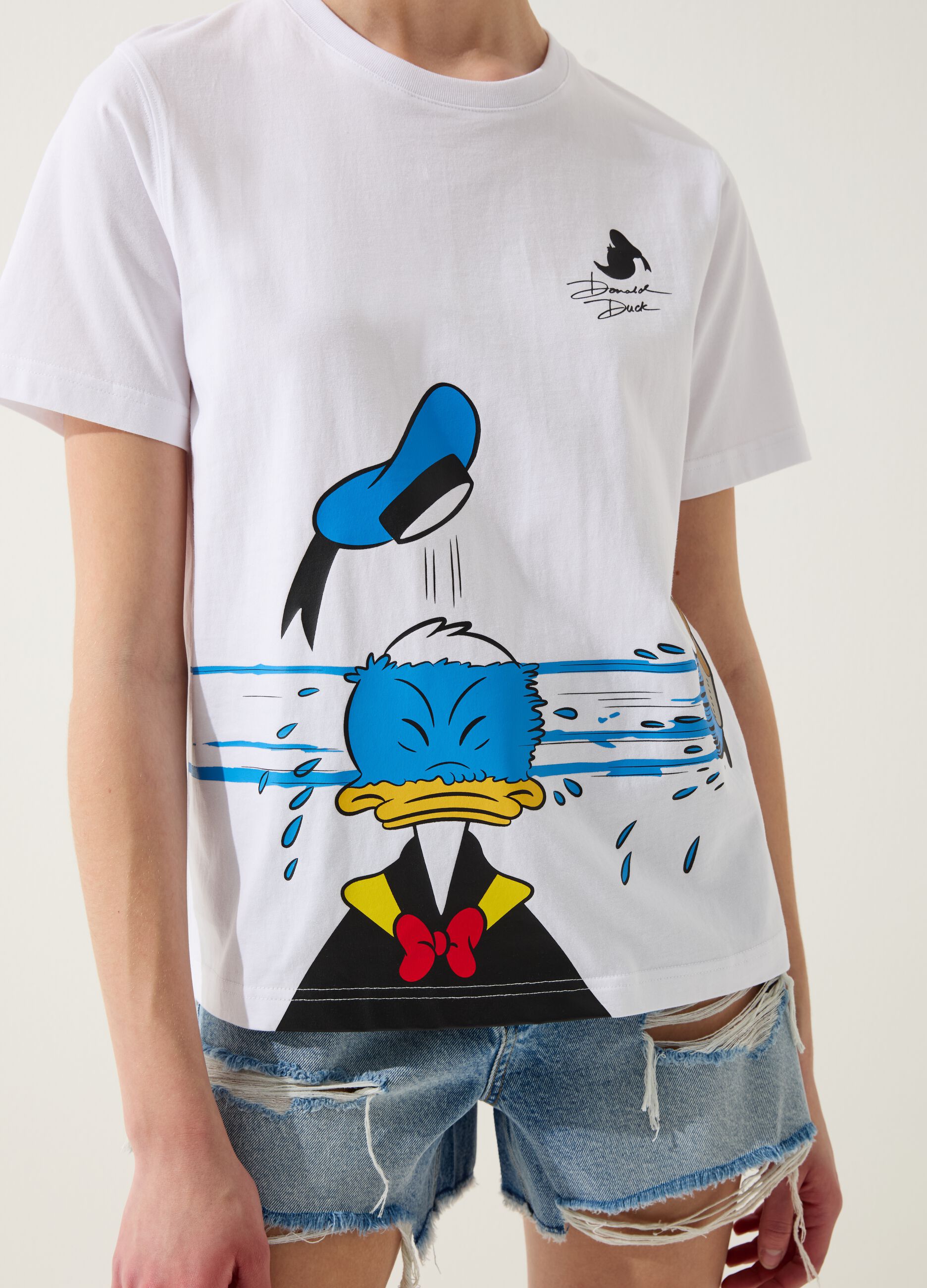 Organic cotton T-shirt with Donald Duck 90 print