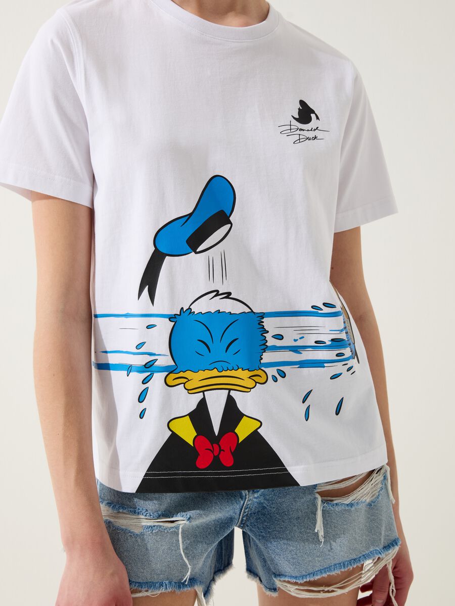 Organic cotton T-shirt with Donald Duck 90 print_1