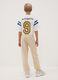 Beige pure cotton comfort-fit joggers for boys_1