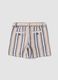 Multicolour stripe cotton blend boys' shorts, regular fit_1