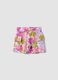 Pure cotton multicolour floral print shorts for girls, regular fit_0