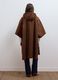 Brown pure cotton hooded cape with oversized fit_3