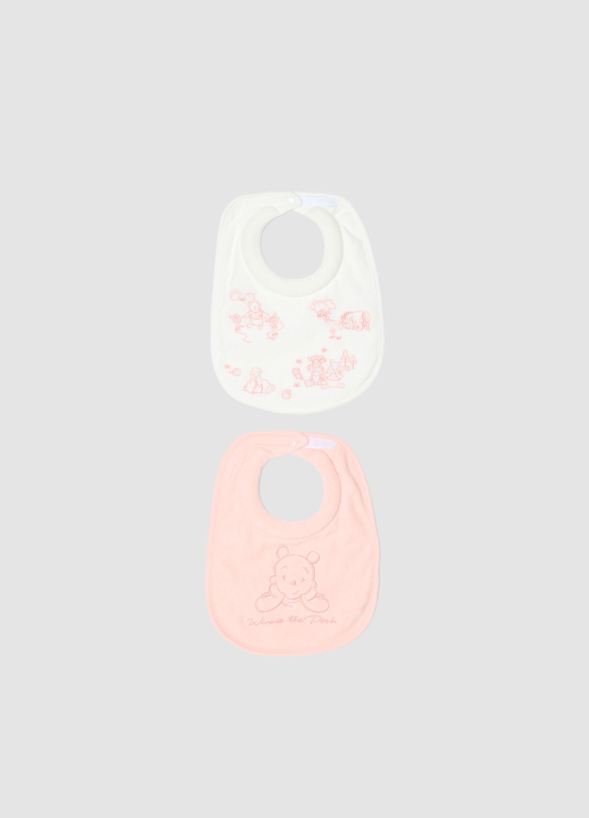 2-pack pure cotton multicolour baby girl bibs Winnie-the-Pooh