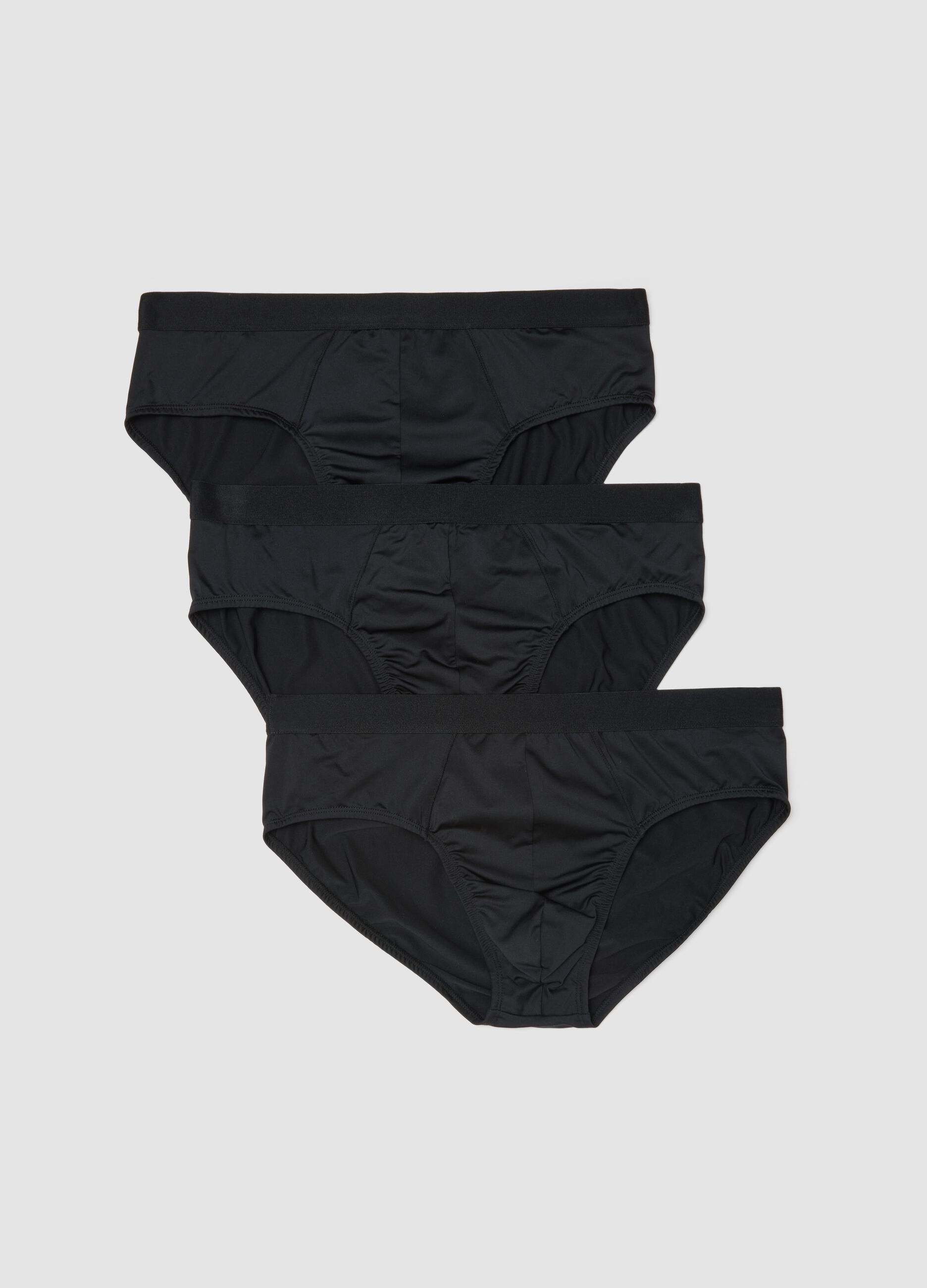 3-pack black stretch-fabric briefs