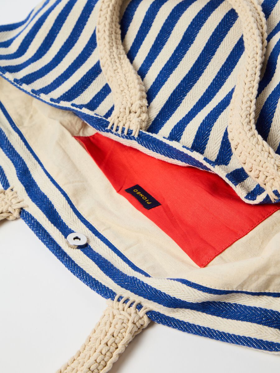 Maxi shopping bag in striped cotton_2