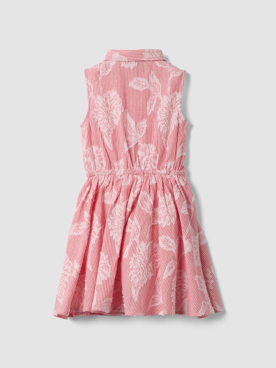 M&auml;dchenkleid aus reiner Baumwolle mit rosa Streifen_1