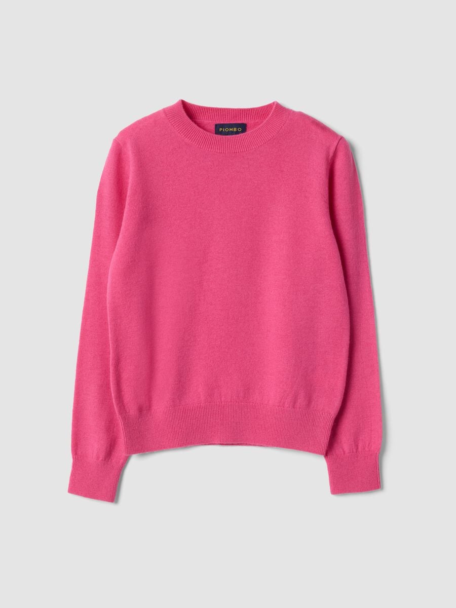Pink pure wool long-sleeve jumper, regular fit_3