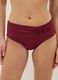 Rote High-Waist-Bikinihose aus Stretchmaterial mit Schnalle_1