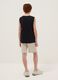 Blue and beige pure cotton set with vest and shorts_2