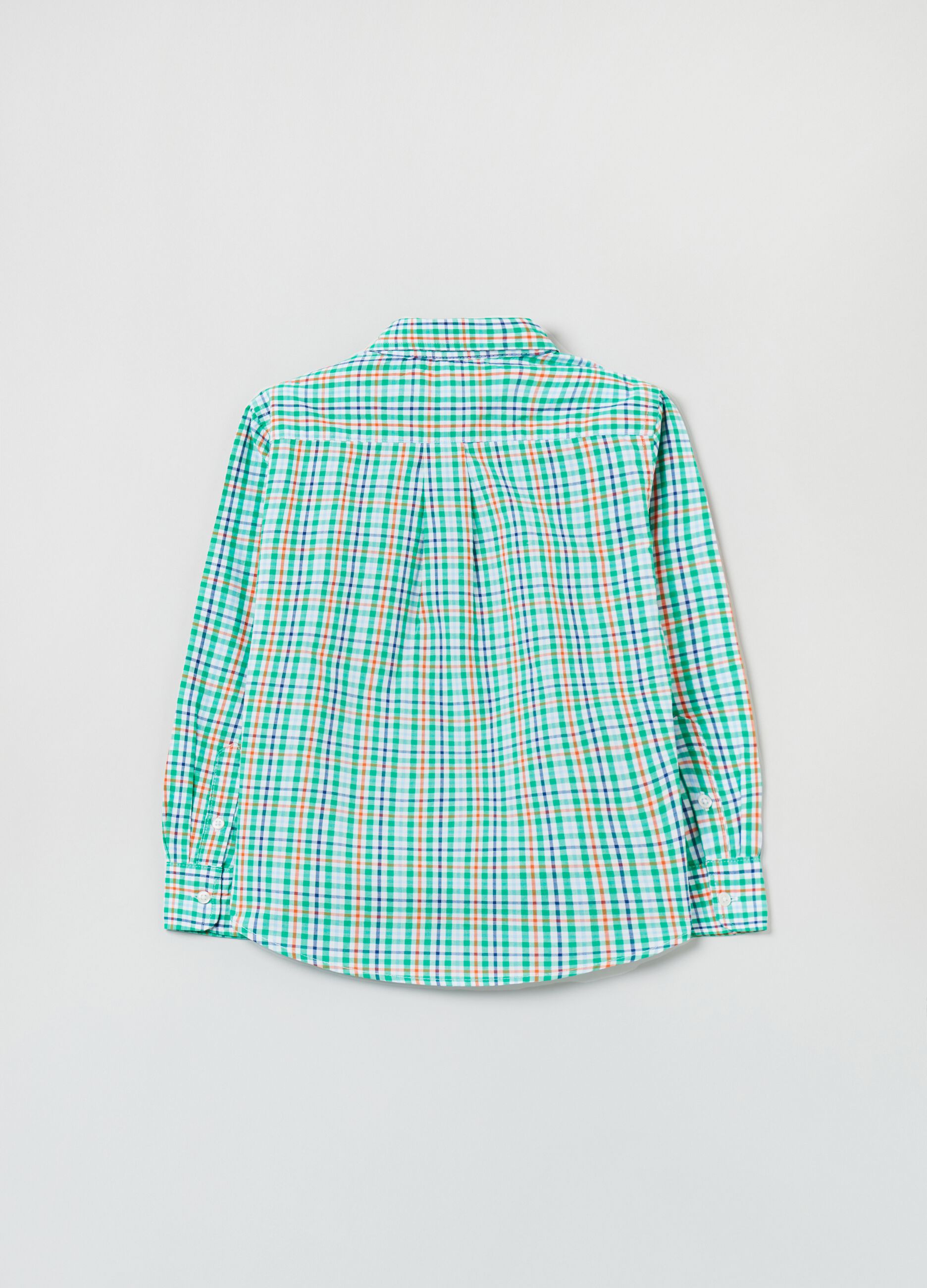 Cotton shirt with check print_1