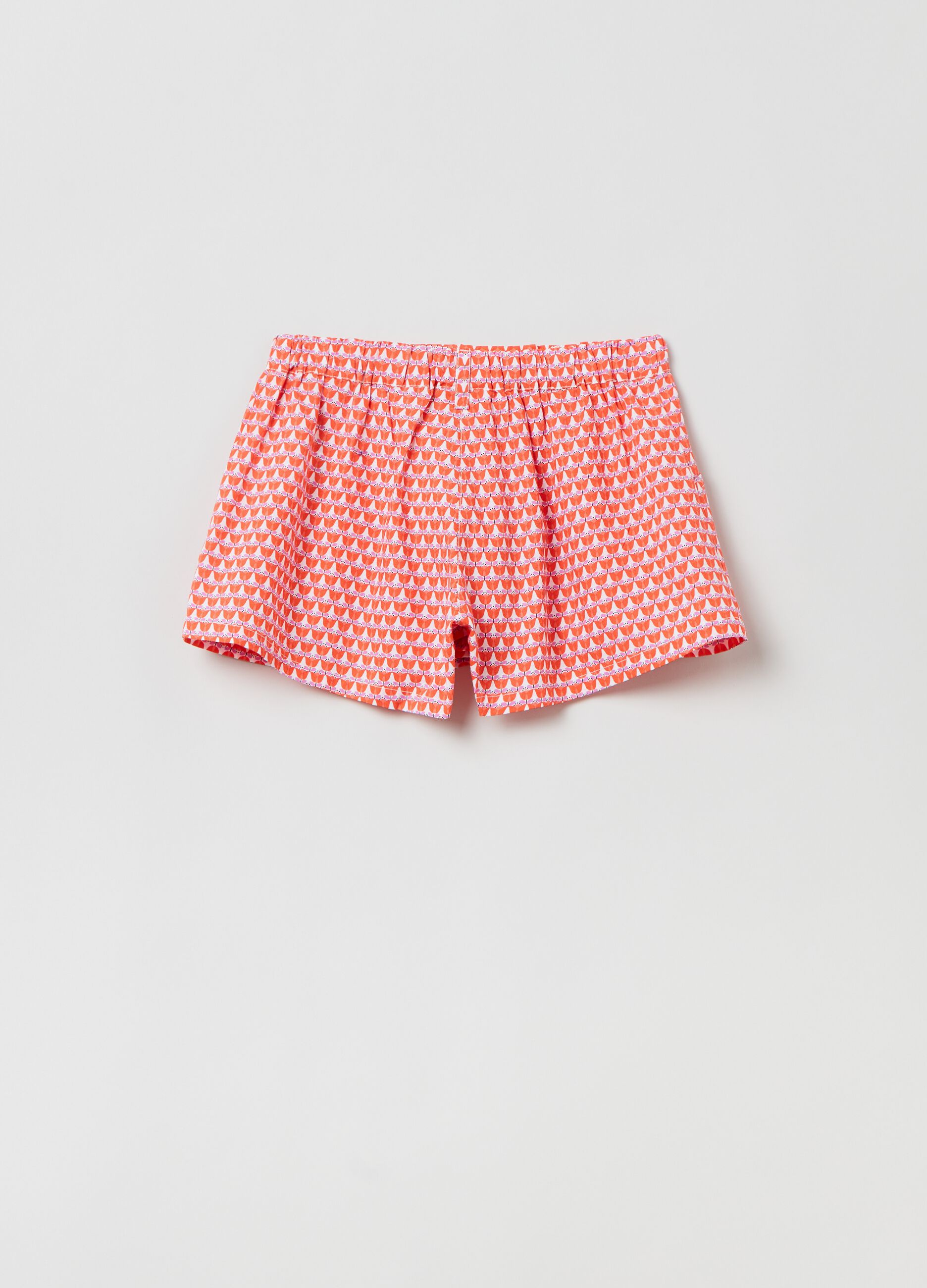 Poplin shorts with floral print_1