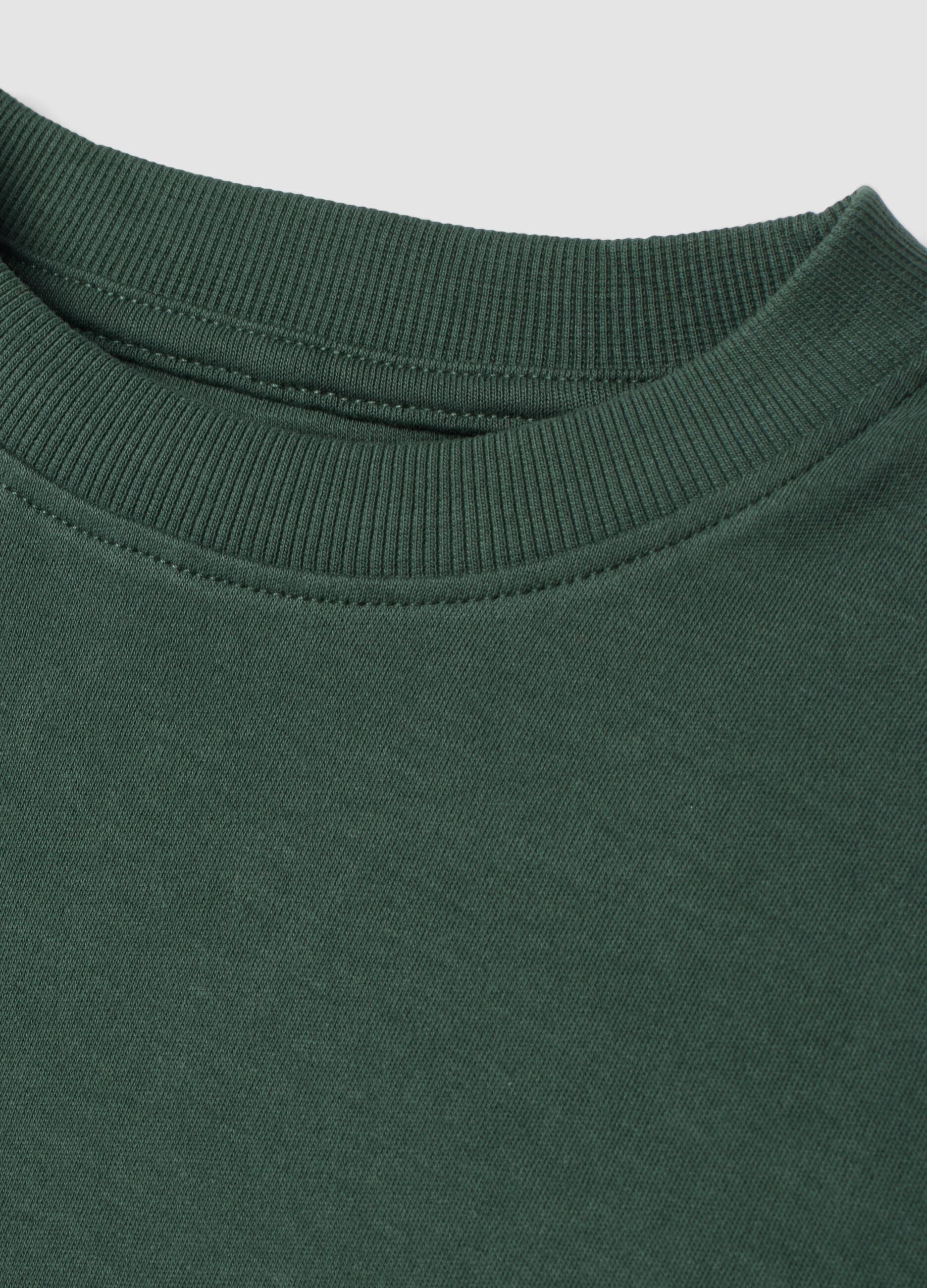 T-shirt verde in puro cotone organico con girocollo
