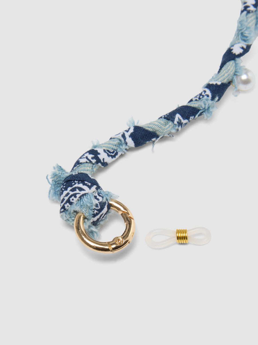 Multicolour Denim Bandana Necklace with Charms_2