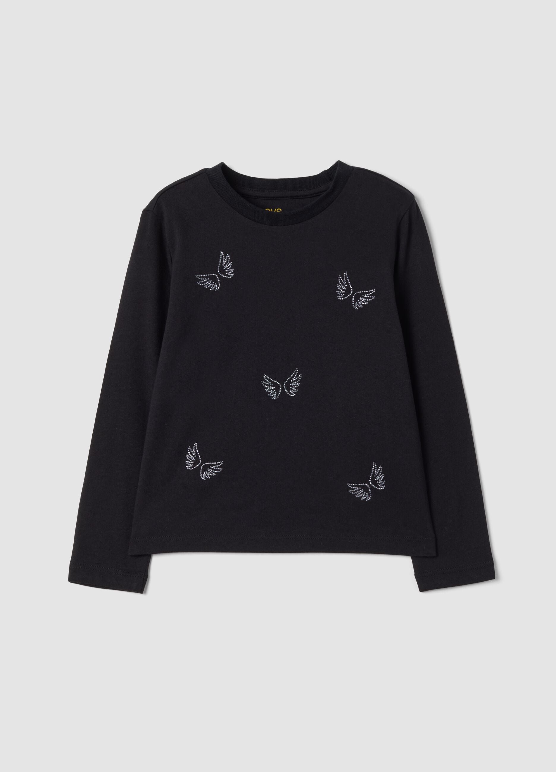 Black pure organic cotton crew-neck T-shirt