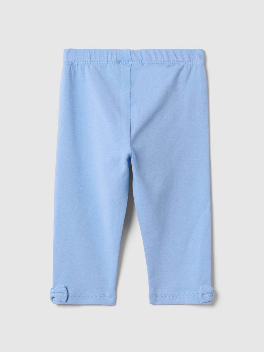 Slim Fit Baby Blue Stretch Cotton Leggings_1
