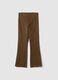 Brown Stretch Cotton Maternity Flare Trousers_4