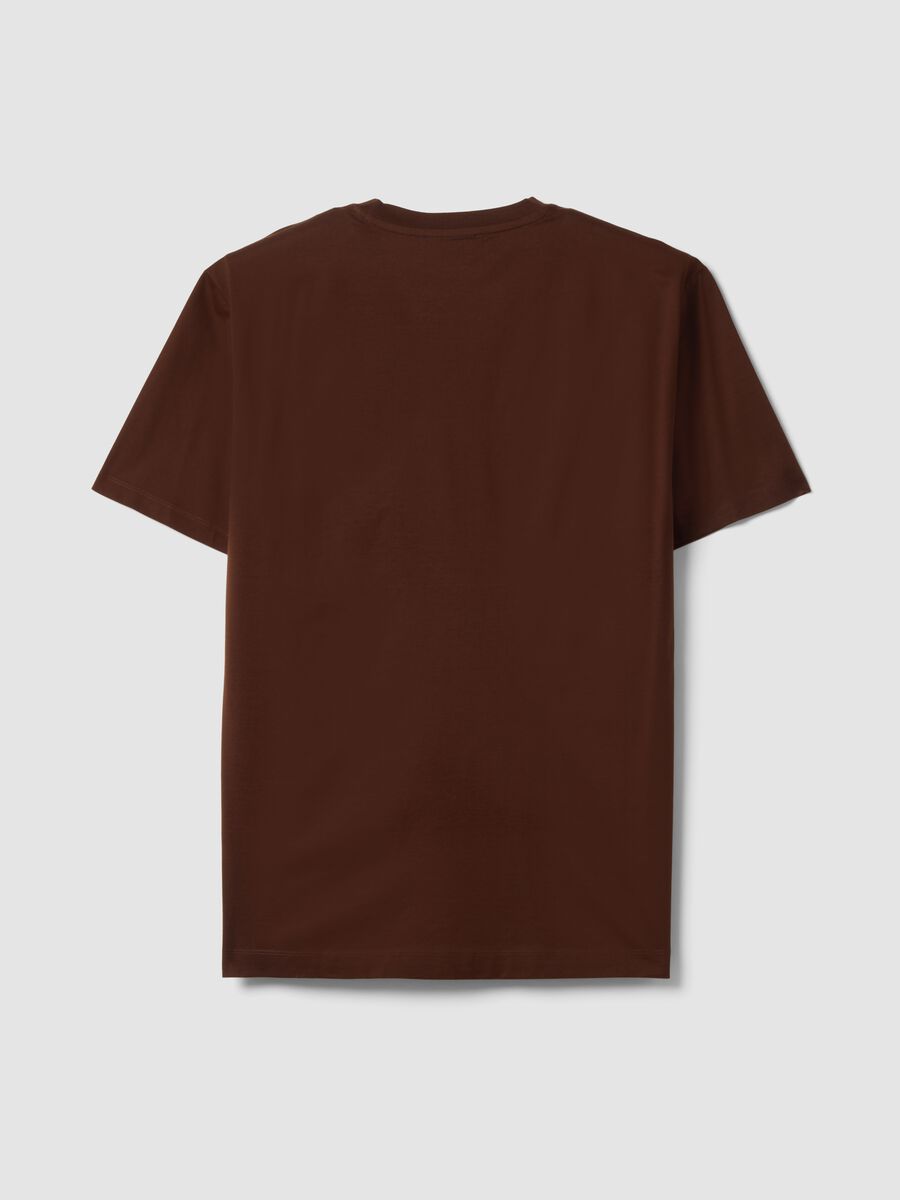 Brown pure cotton jersey T-shirt with relaxed fit crew neck_6