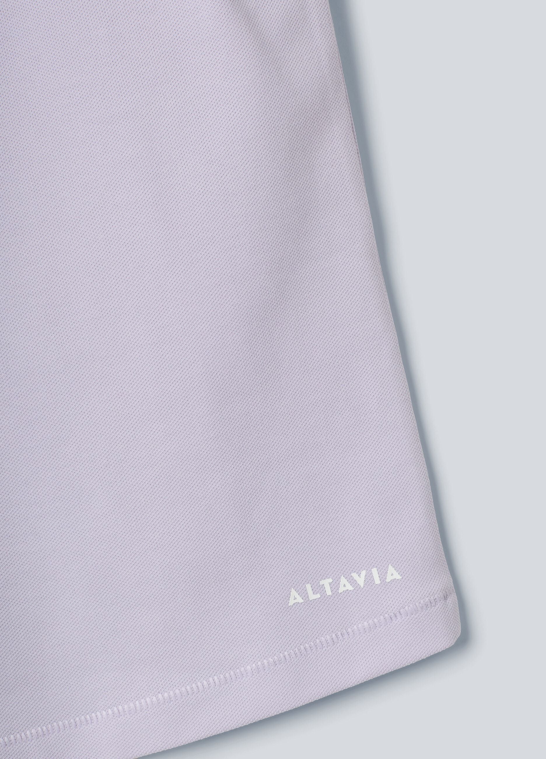 Violettes &auml;rmelloses ALTAVIA COURT Poloshirt aus Stretch-Baumwolle mit klassischem Kragen