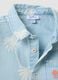 Light Blue Pure Cotton Denim Child's Shirt Regular Fit with Palm Trees_3