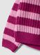 Lila gestreifte Strickjacke mit Rundhalsausschnitt f&uuml;r M&auml;dchen_3