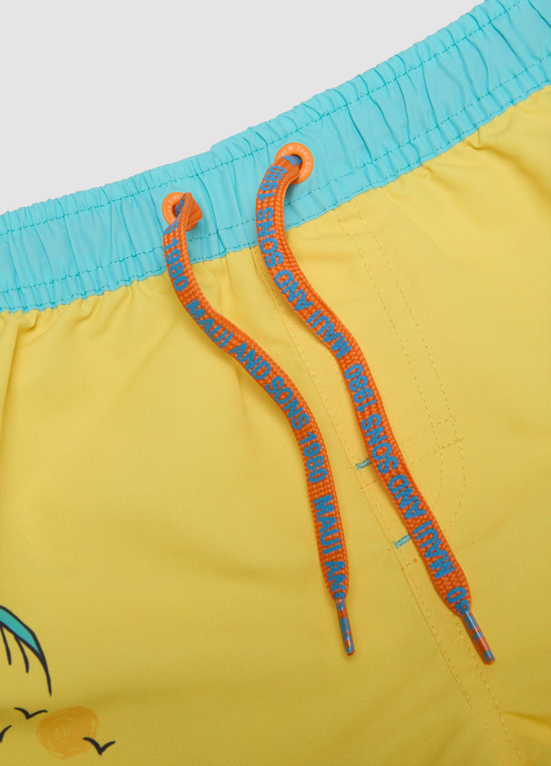 Multicolour boys&rsquo; swim shorts with tropical print