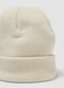 Gorro bege em malha jersey com dobra_2