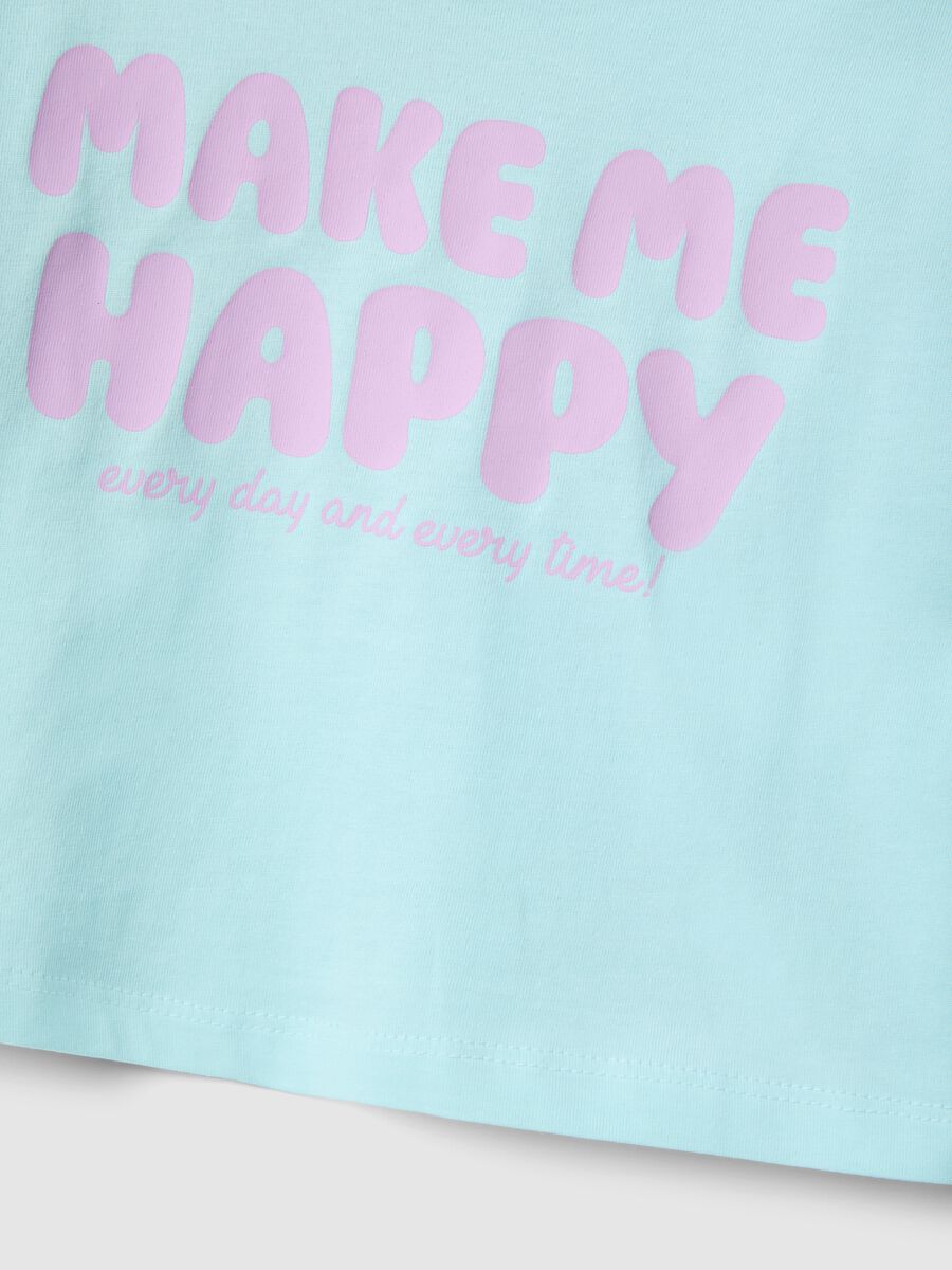 M&auml;dchen T-Shirt aus reiner Baumwolle in Blau, boxy Fit mit Schriftzug_3