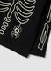Black pure cotton crew-neck T-shirt with skeleton print_2
