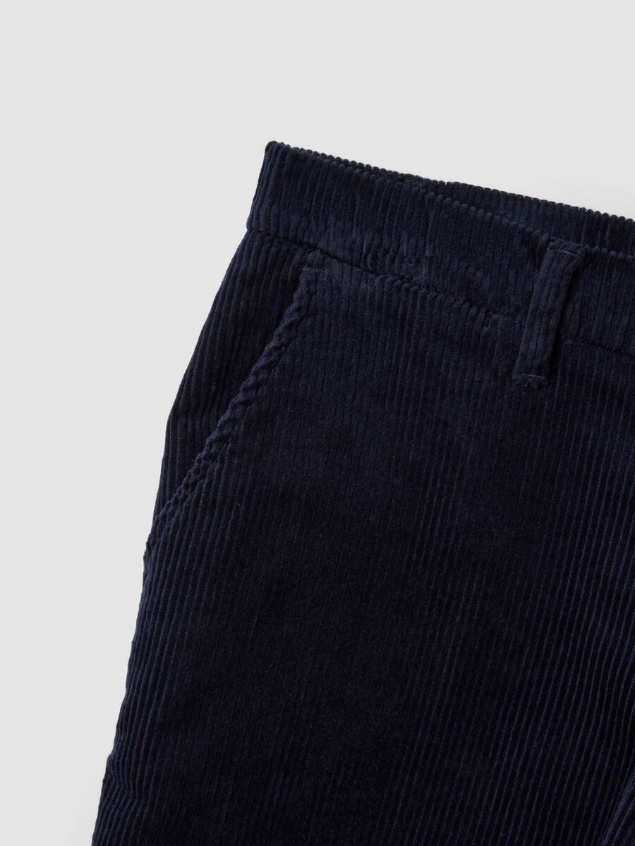 Cal&ccedil;as chino azul-marinho regular fit em bombazina de algod&atilde;o el&aacute;stico_5