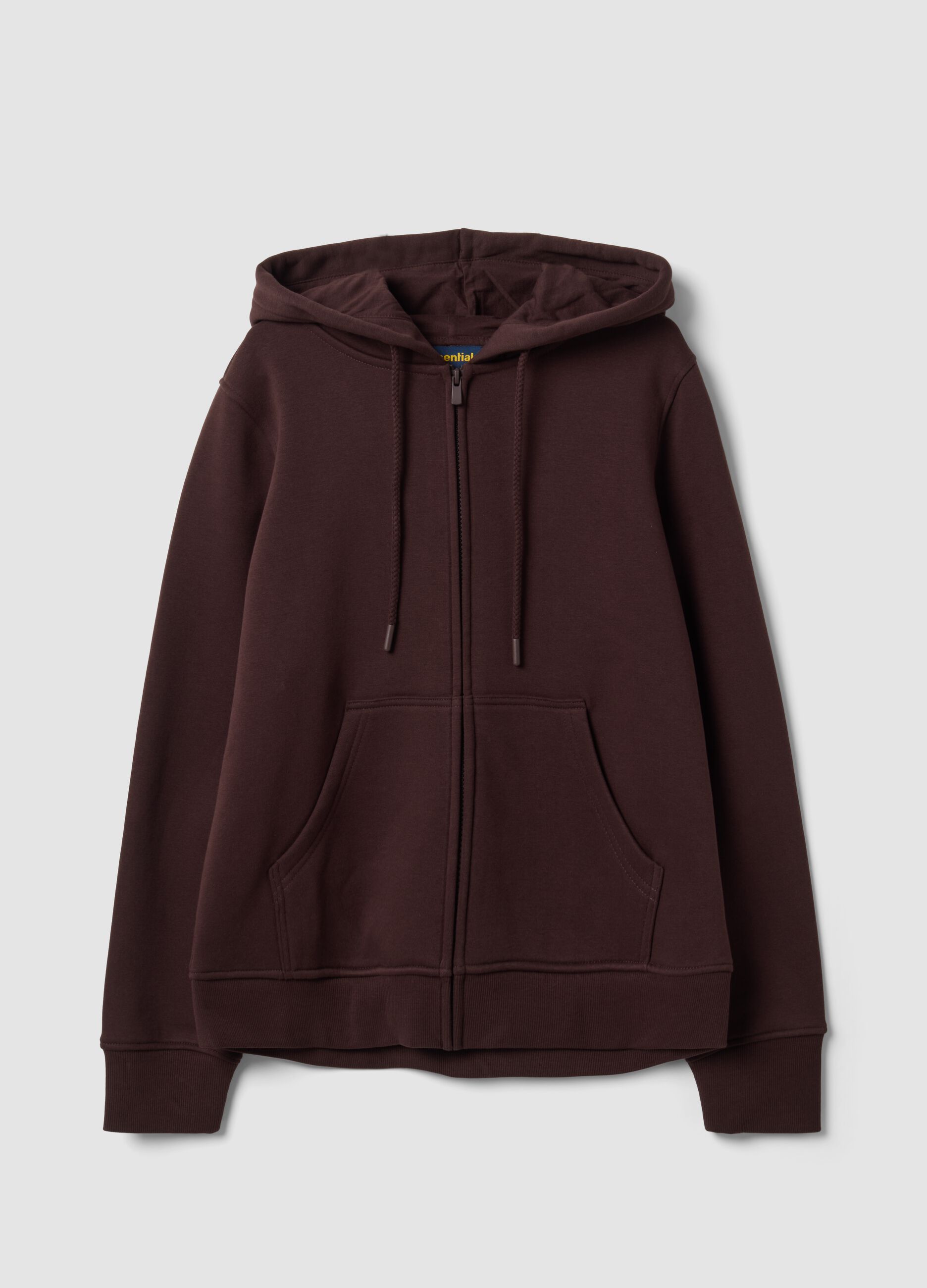 Brown cotton-blend hoodie in a regular fit