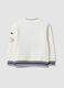 White cotton-blend sweatshirt with college print for boys_1