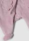 Pink organic cotton-blend baby sleepsuit with feet_2