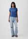 Navyblaues T-Shirt aus reiner Baumwolle mit floralem GAP-Logo_1