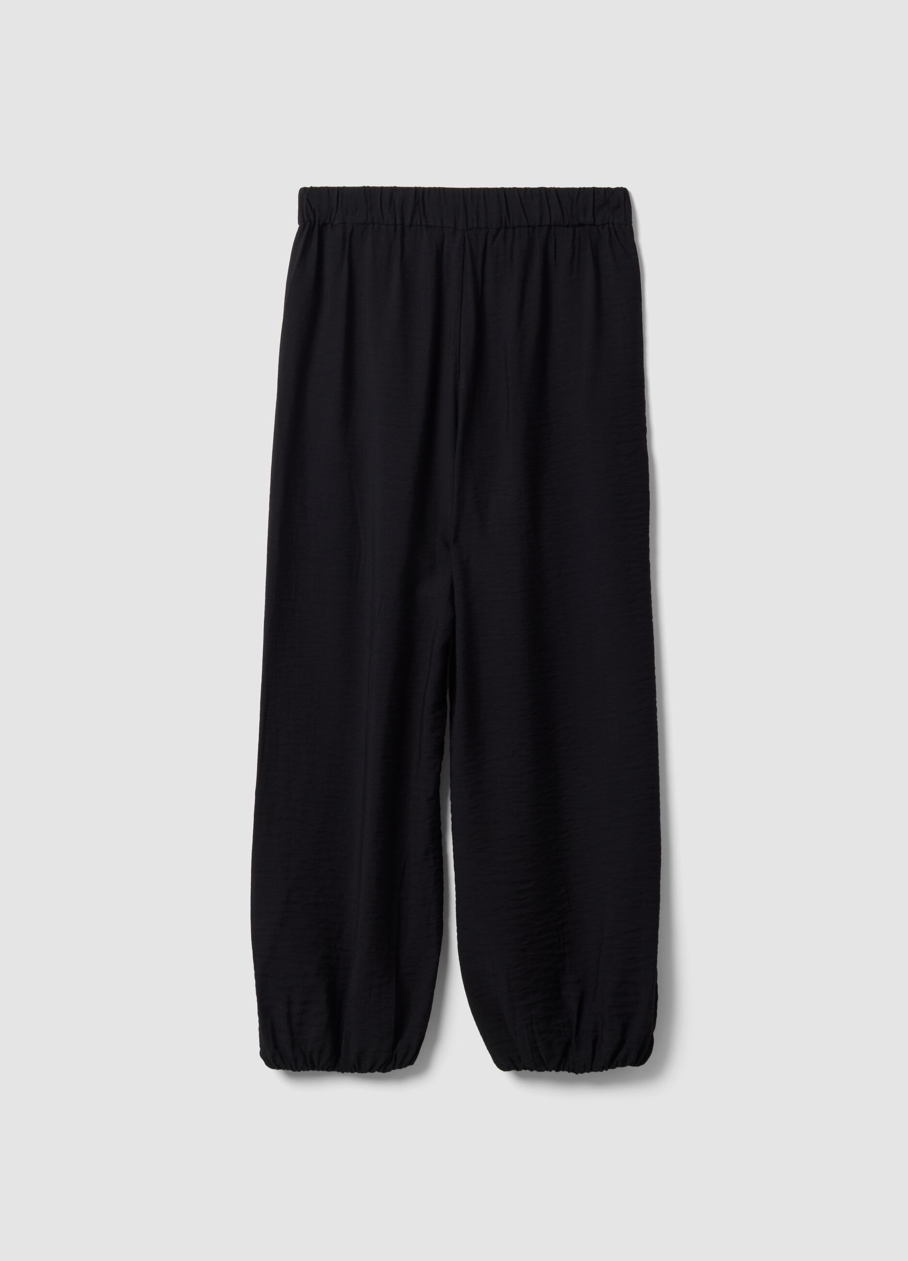 Black relaxed-fit viscose-blend trousers