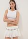 Weisses Cropped-Tanktop aus elastischer Baumwolle_0