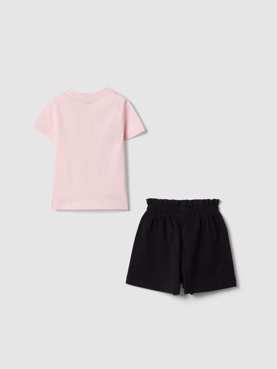 Girl's multicolour pure cotton t-shirt and shorts set, regular fit_1