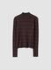 Brown fitted viscose-blend jumper with mock neck_4