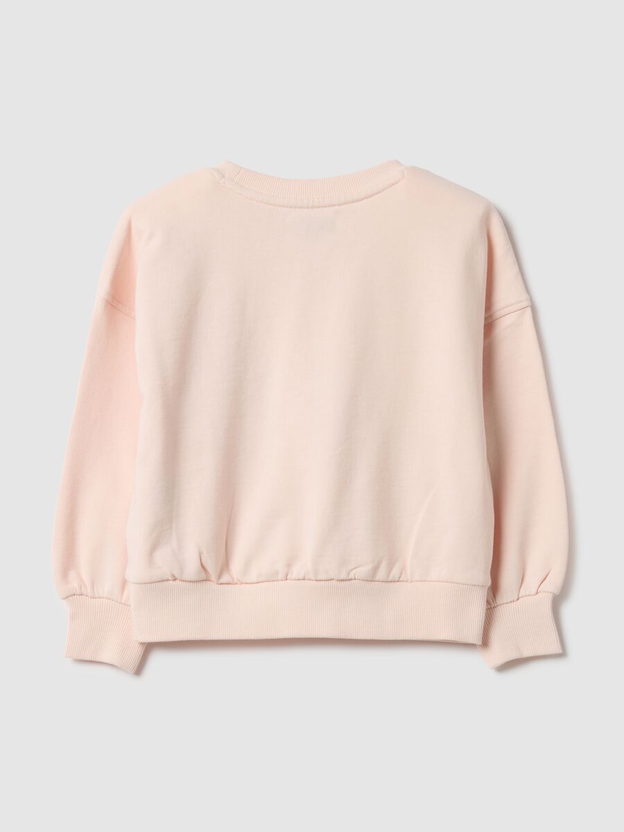 Regular fit pink cotton sweatshirt with print for girls_1