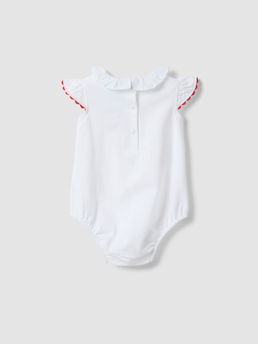 White pure cotton baby bodysuit featuring Minnie_1