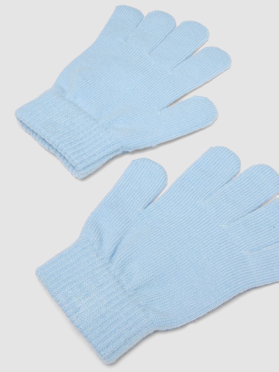 Blue stretch viscose gloves with Lilo & Stitch print_1