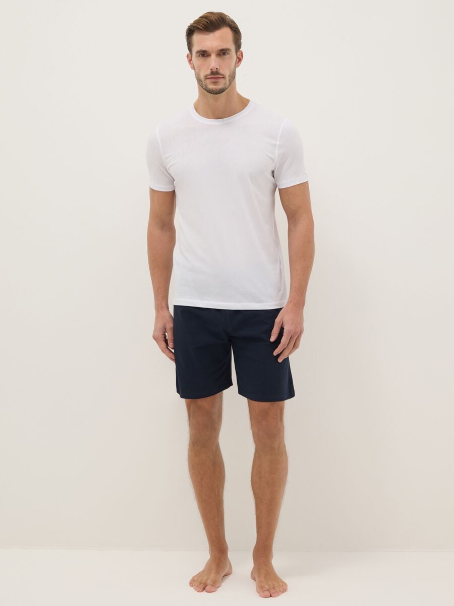 Multicolour pure cotton regular fit pyjama shorts twin pack_0