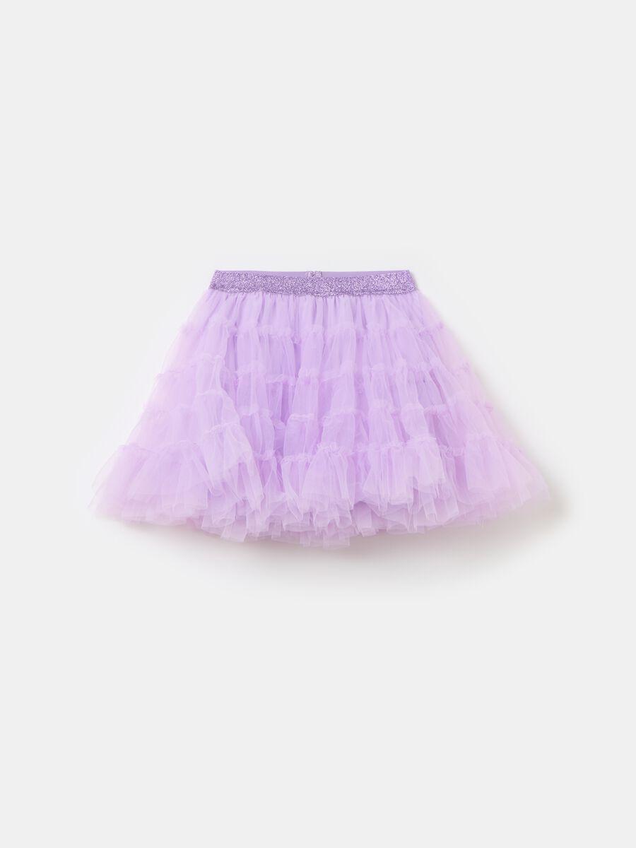 Falda de tul con volantes y purpurina_0