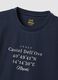 Blaues T-Shirt aus reiner Baumwolle mit kurzen &Auml;rmeln, Regular Fit_5