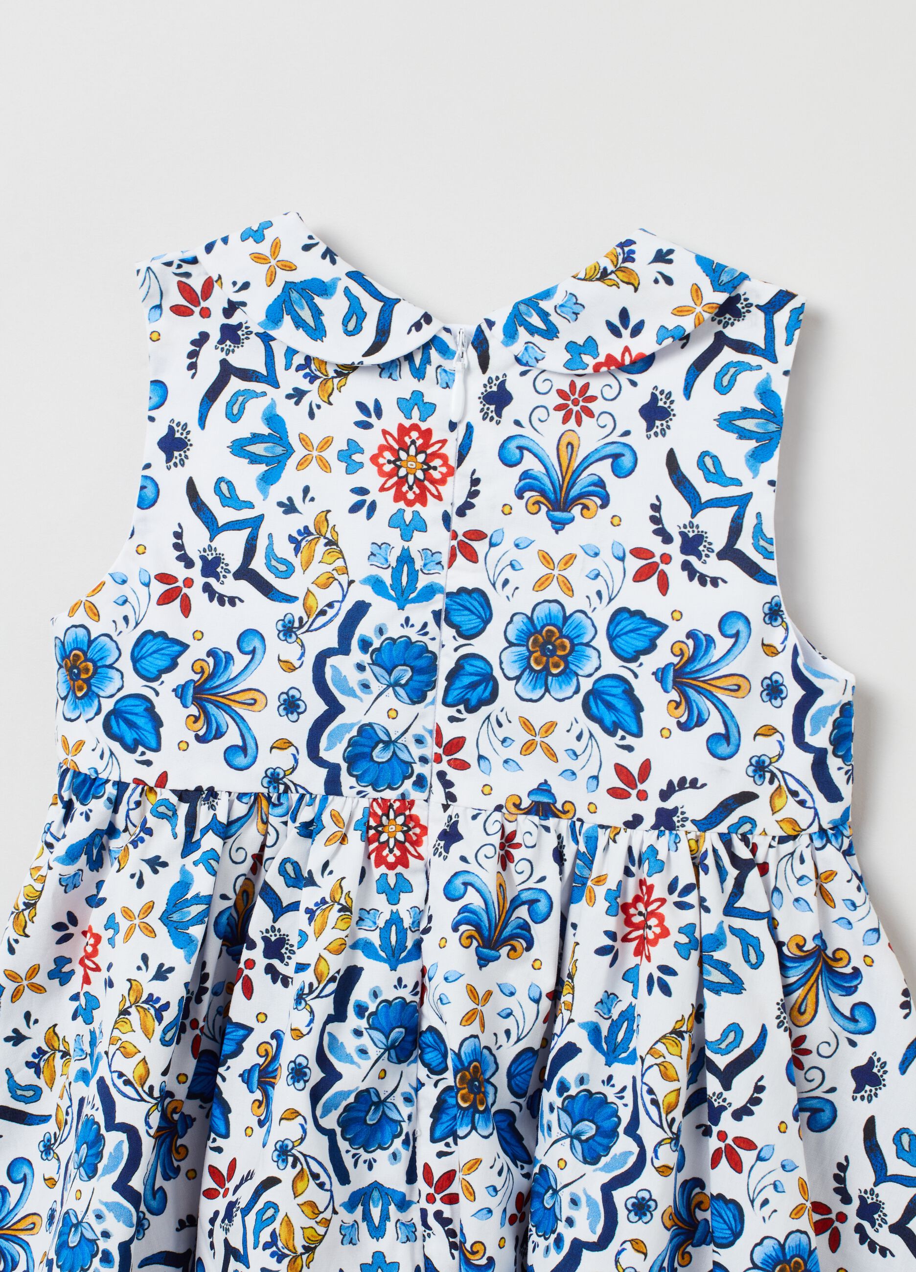 Poplin dress with floral print