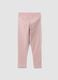 Girls&rsquo; pink stretch cotton regular-fit leggings_1