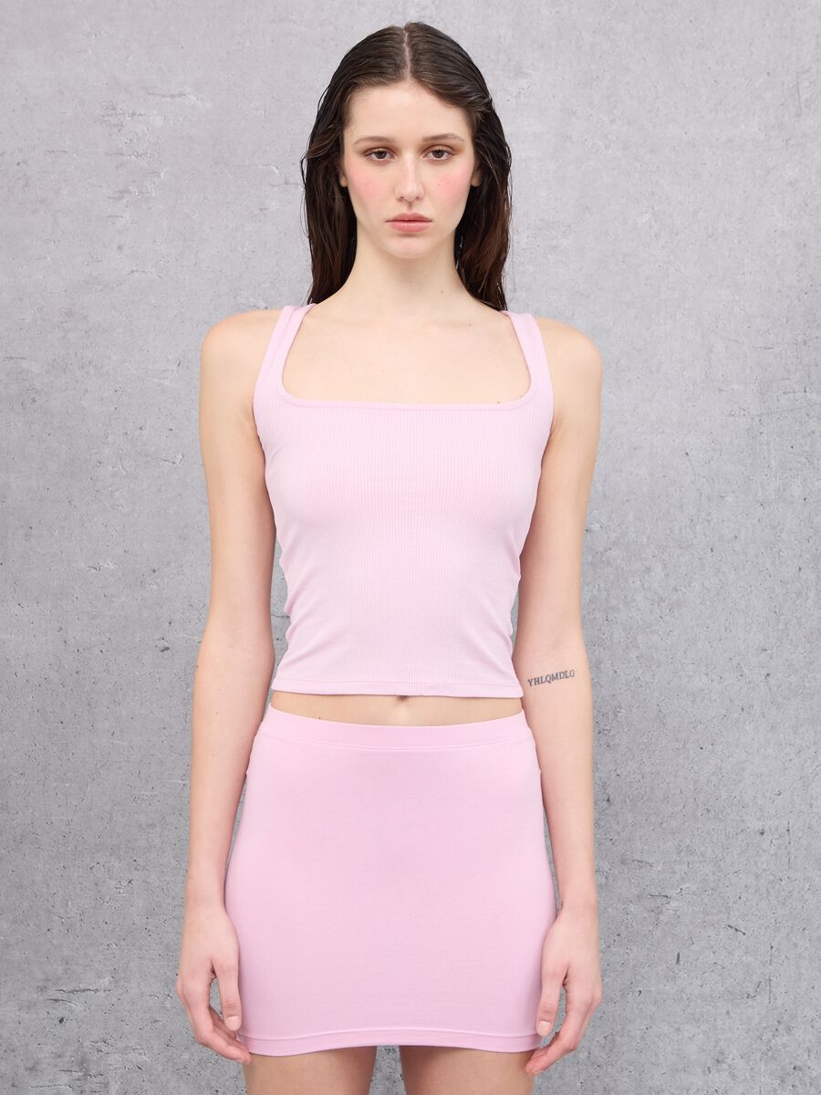 Vest Top Square Neck Pink_0