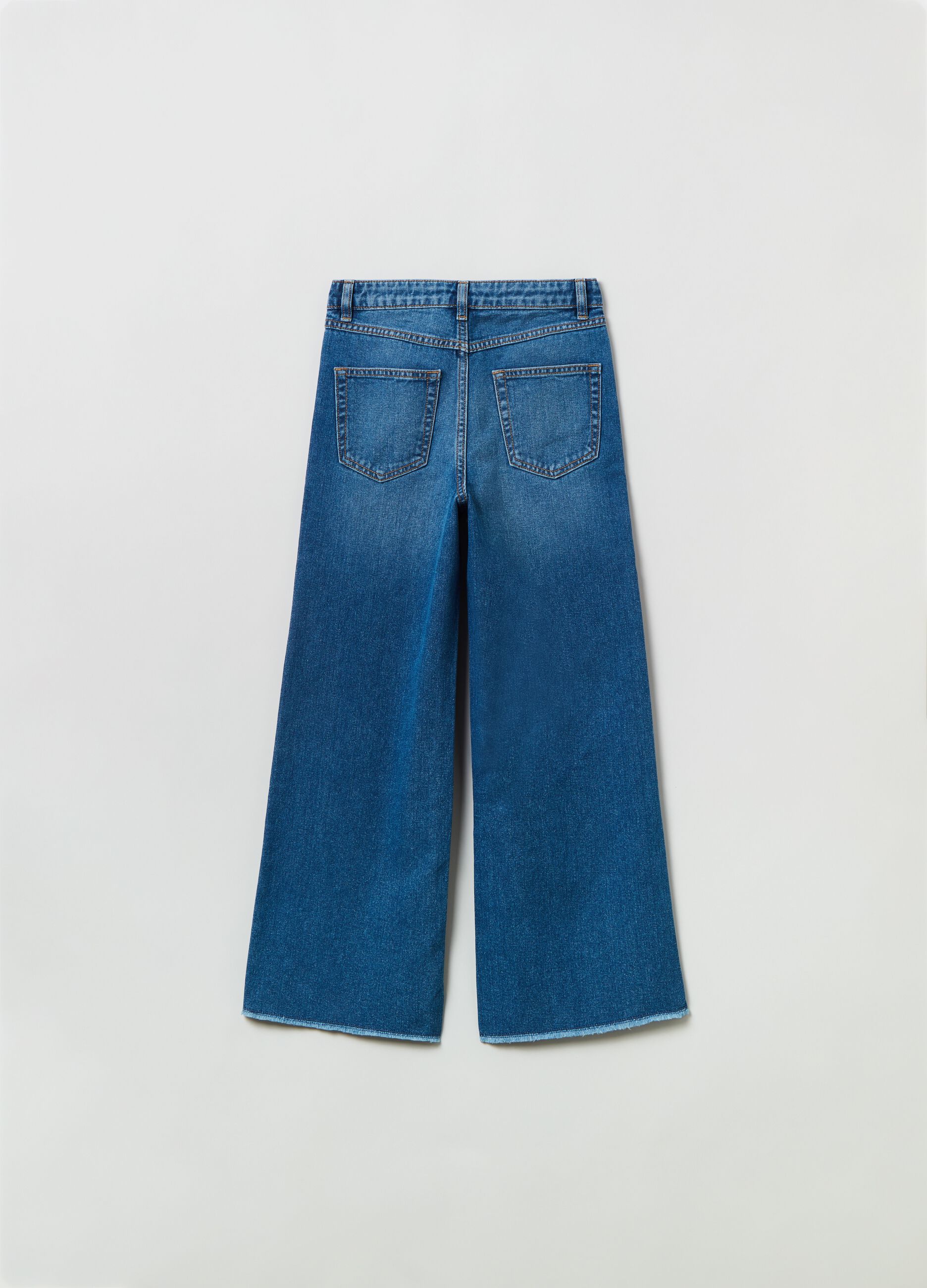 Culotte jeans with lettering print_1